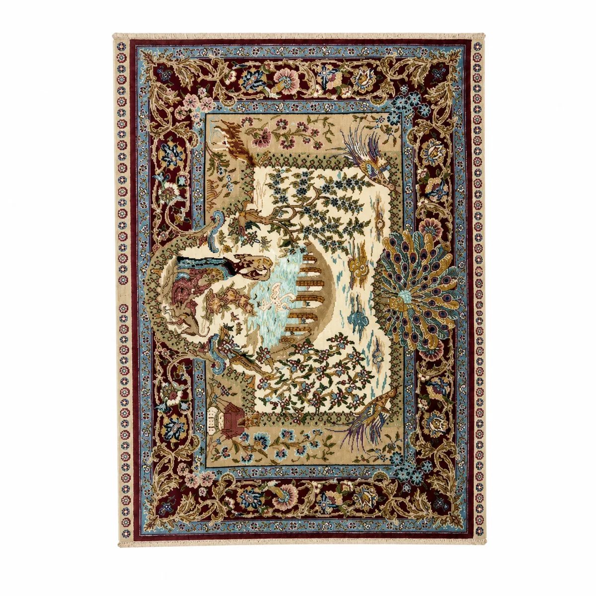 Hereke Silk - Peacock Garden, Pure Silk, Hereke, Turkey