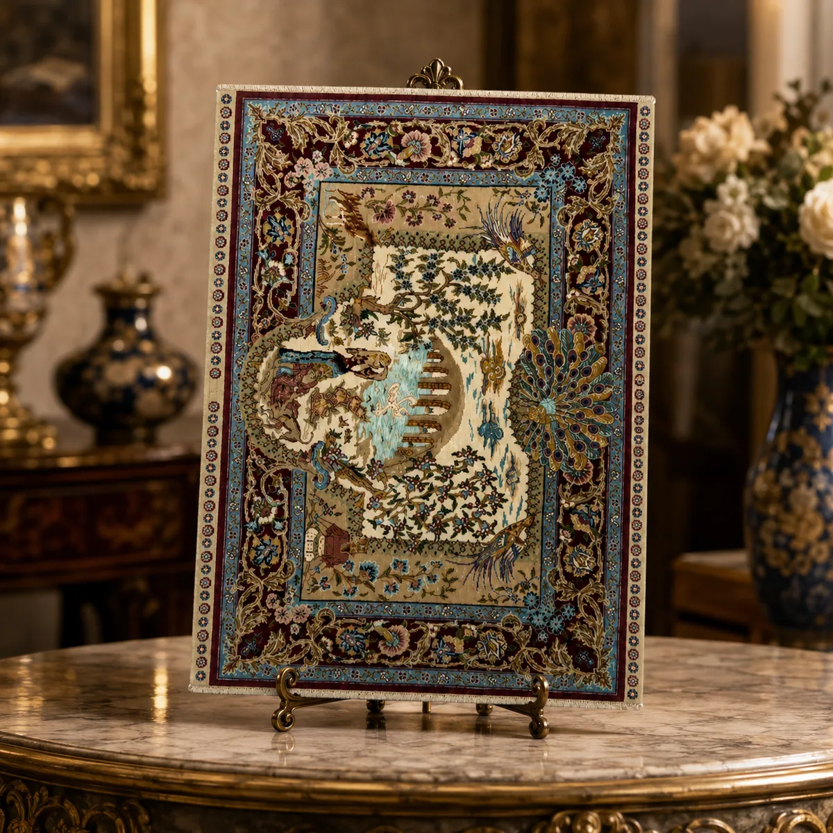 Hereke Silk - Peacock Garden, thumbnail 6 of 6